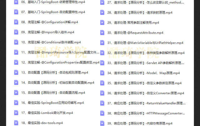 springboot视频教程项目实战课程java编程开发案例源码端视频教程