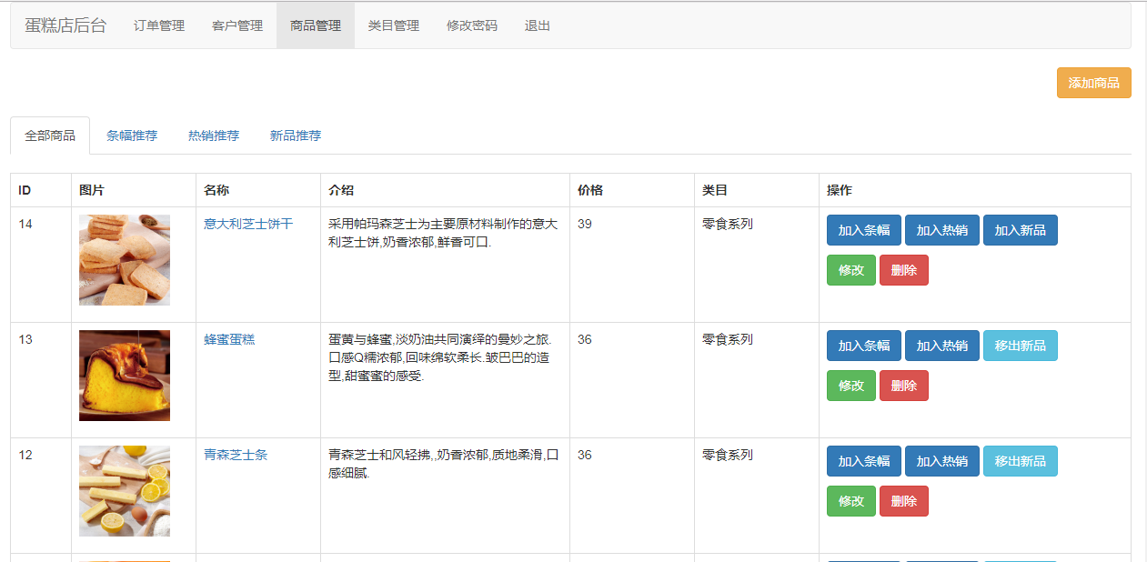 java网上蛋糕甜品店销售系统源代码 jsp系统项目设计源码