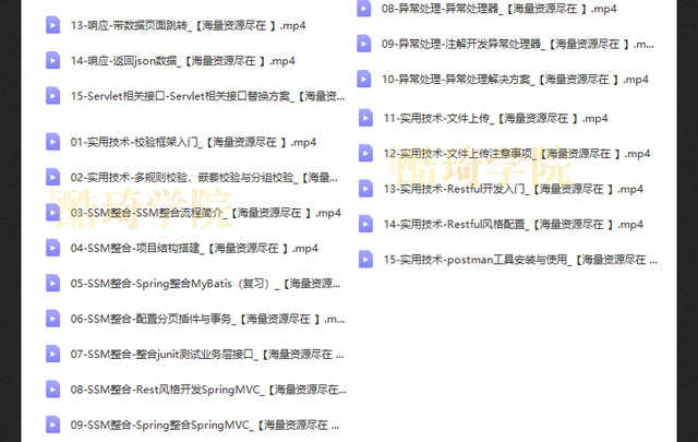 springboot视频教程项目实战课程java编程开发案例源码端视频教程