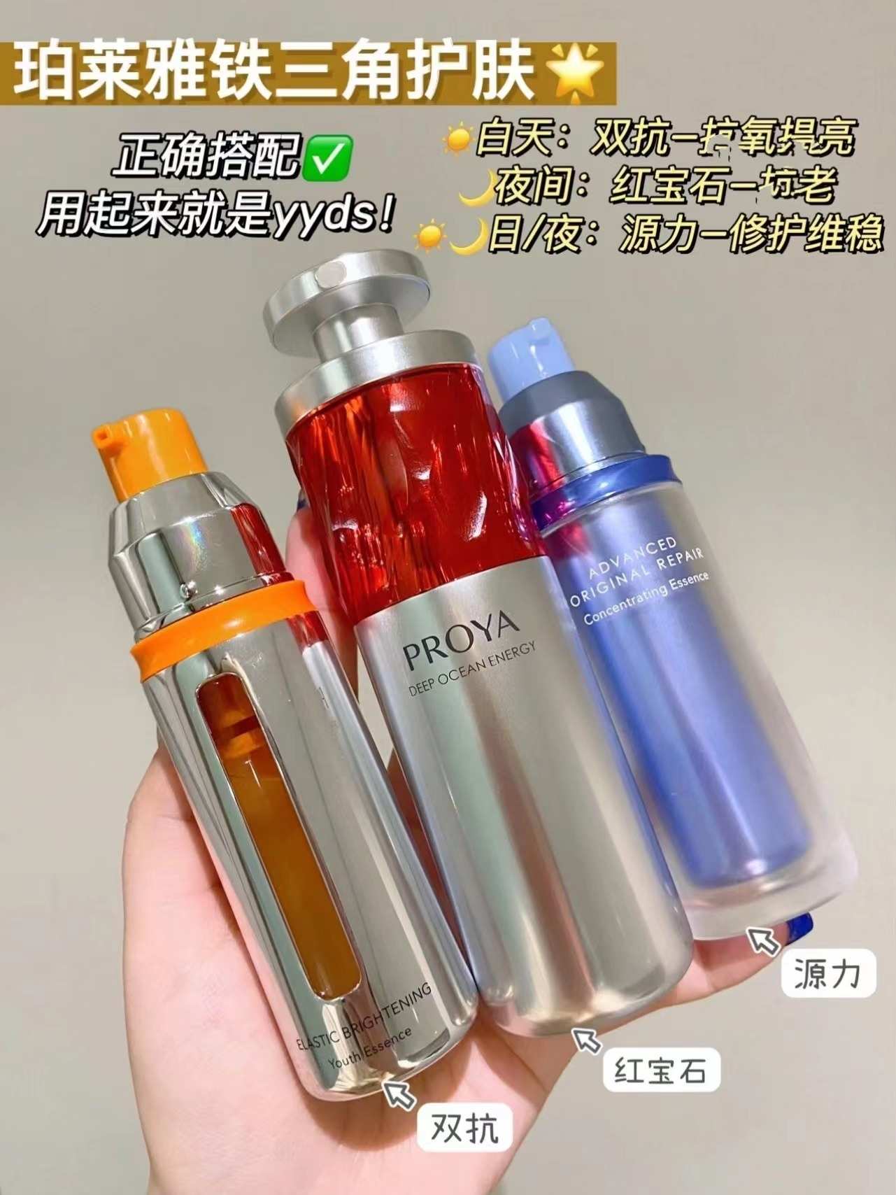 珀莱雅早C晚A双抗精华液2.0抗氧化初老红宝石精华 源力精华源码