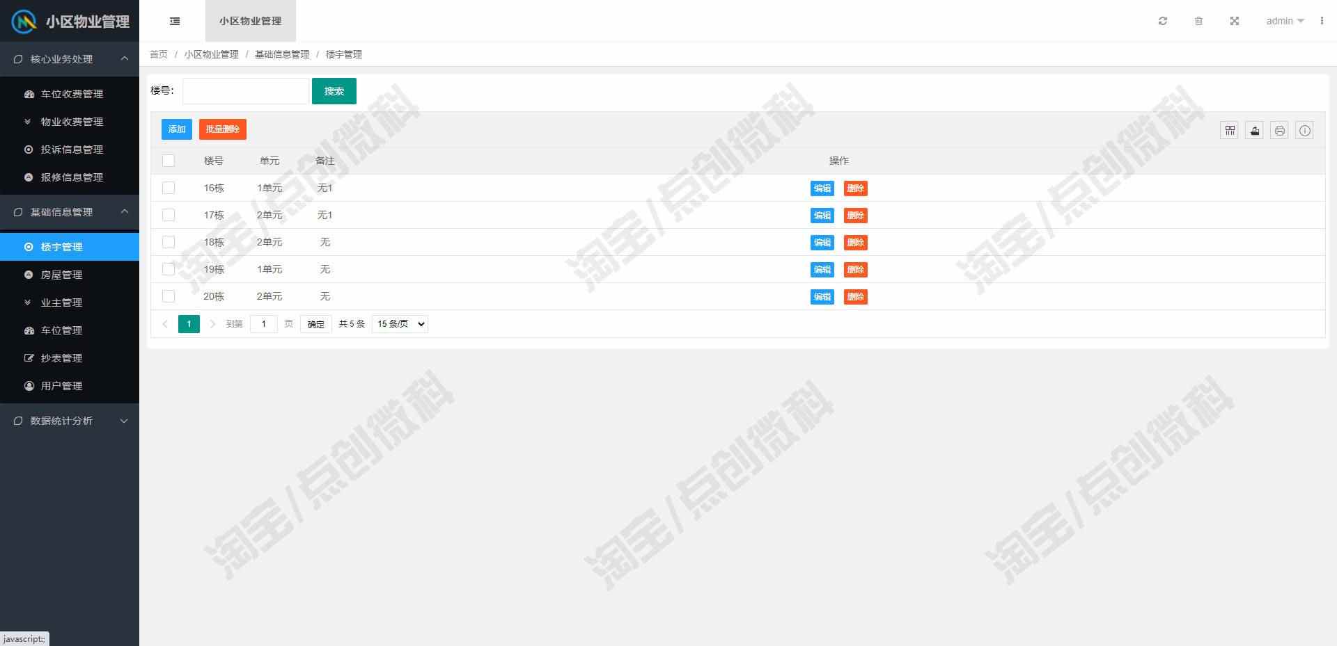 springboot小区物业管理系统web房屋业主车位收费报修bs源码mysql