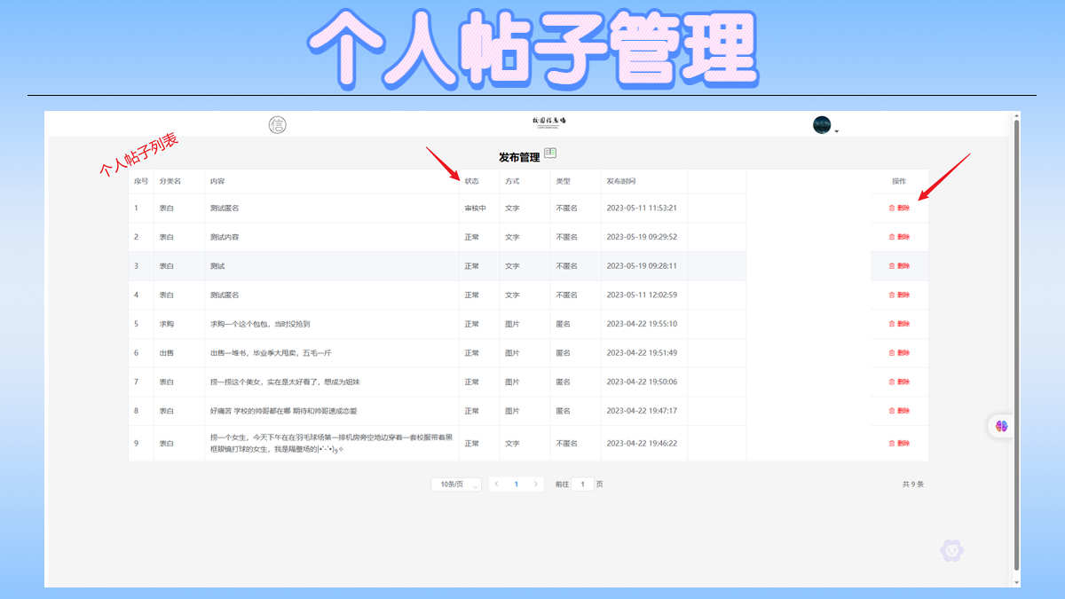 校园论坛系统 帖子 springboot vue java项目源码带文档报告
