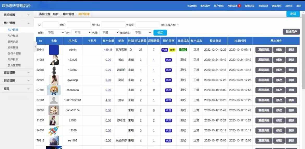 Uniapp即时通讯源码IM聊天 社交APP源码 H5端四合一 后台PHP