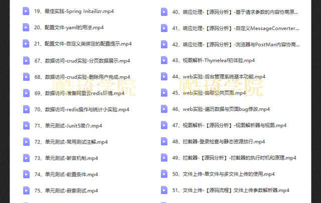 springboot视频教程项目实战课程java编程开发案例源码端视频教程