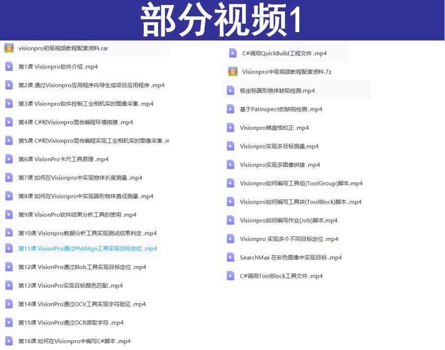 康耐视VisionPro视频教程+配套实例源码 免费更新 包学会