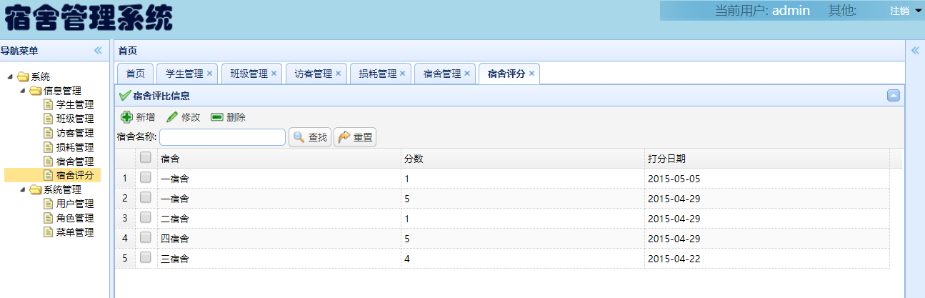 java ssh 学生宿舍管理系统源代码jsp项目设计源码文档mysql
