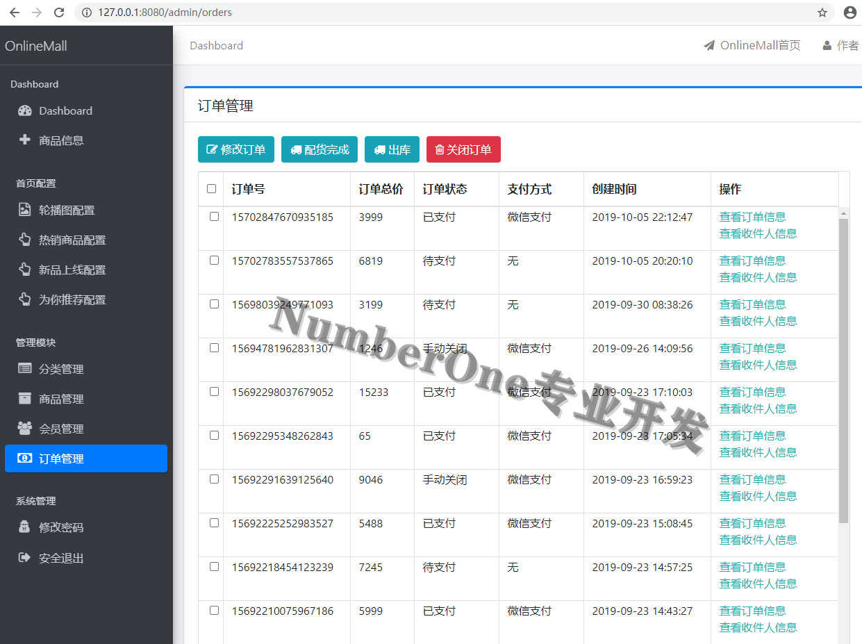 SpringBoot网上商城项目后台管理系统源码javaweb实战带前台学生