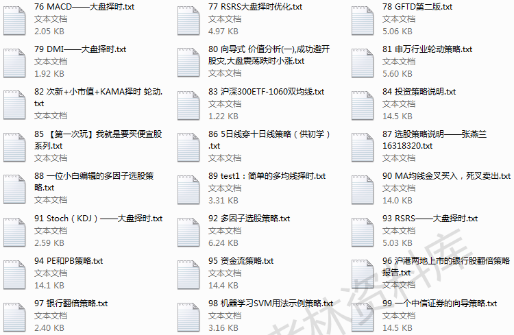 量化投资策略源码模型多因子短线量化交易策略方法分析模板电子版