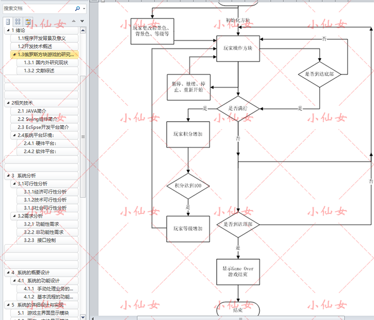 java俄罗斯方块游戏系统源代码 javase窗体项目设计源码 文档ppt