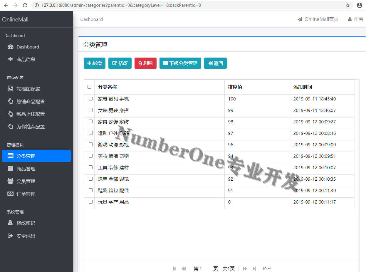 SpringBoot网上商城项目后台管理系统源码javaweb实战带前台学生