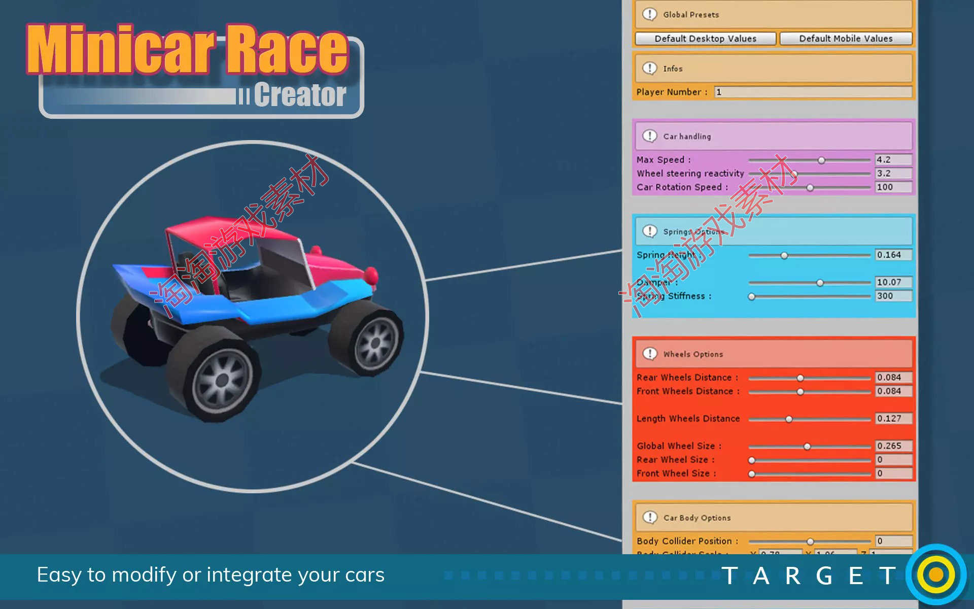 Unity3d Minicar Race Creator 1.4卡通迷你小赛车道游戏项目源码