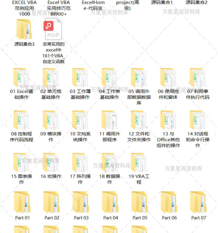 Excel VBA宏编程实例xlsm源码经典范例应用技巧自学提升操作图表