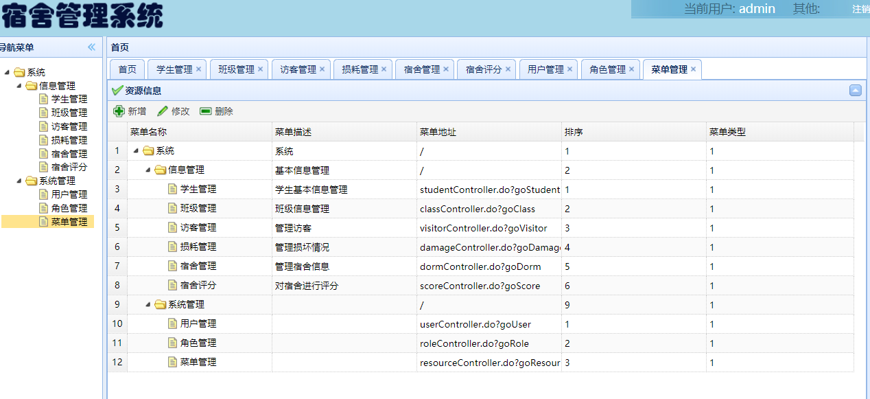 java ssh 学生宿舍管理系统源代码jsp项目设计源码文档mysql