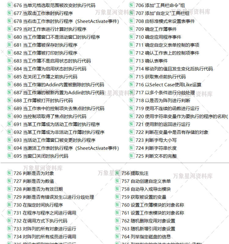 Excel VBA宏编程实例xlsm源码经典范例应用技巧自学提升操作图表