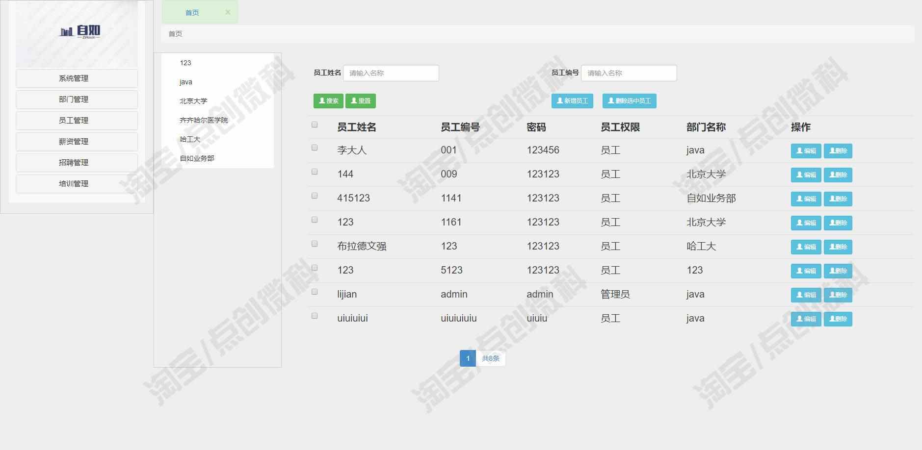 ssm公司人力资源管理系统Java企业人事部门员工薪资jsp源码数据库