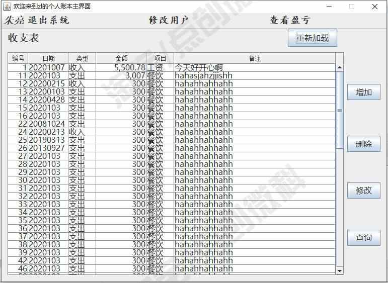 springboot简单个人理财记账管理系统Java收支费用jsp源码数据库