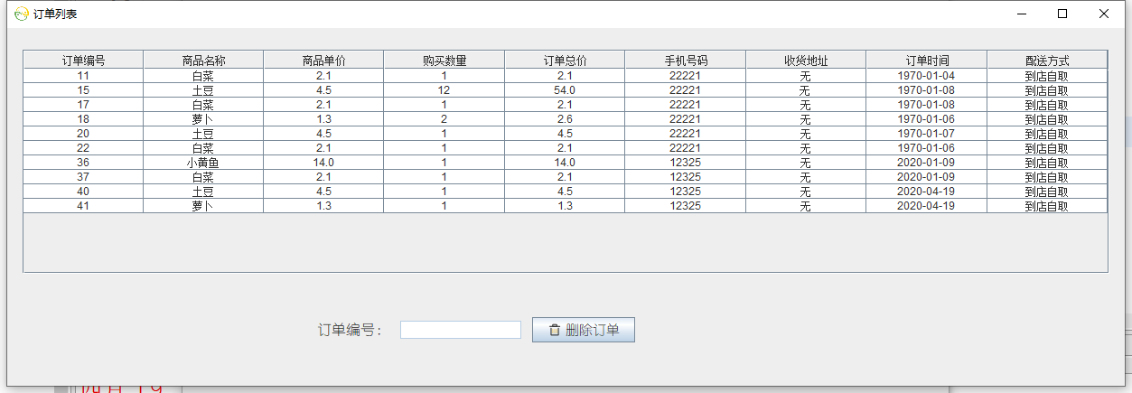 java天天生鲜销售系统源代码 JavaSwing系统项目设计源码带文档