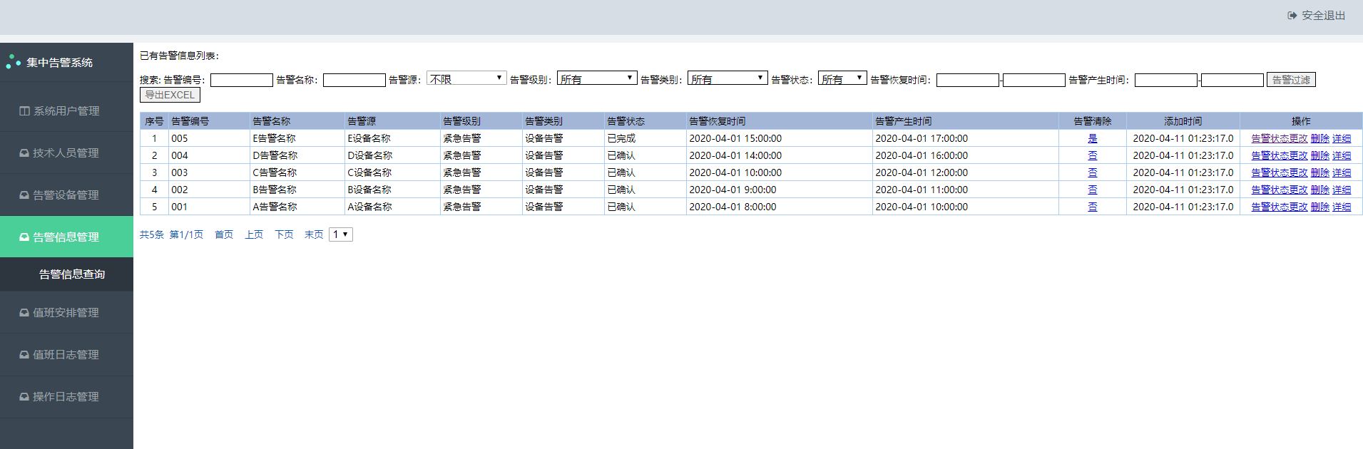 java集中告警系统源代码jsp项目设计源码文档mysql
