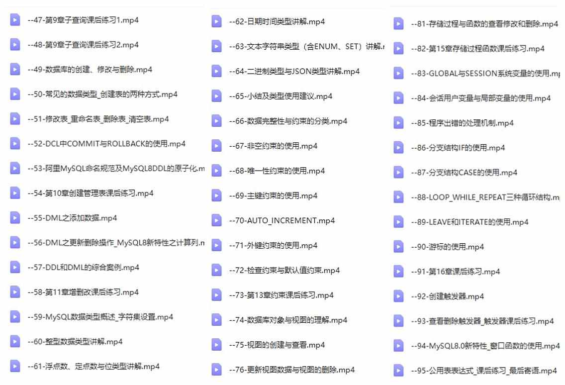 MySQL8.0基础自学全套视频教程sql高级索引优化底层原理源码分析