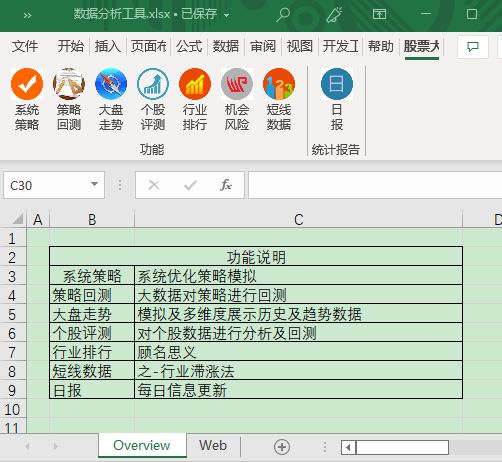 1.EXCEL选股及分析工具集成(含源码)