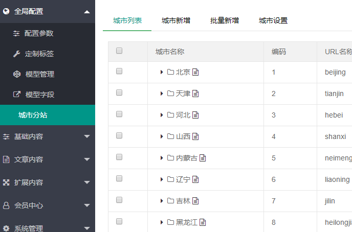 pbootcms改造多城市分站站群系统插件带教程万能码目录版源码