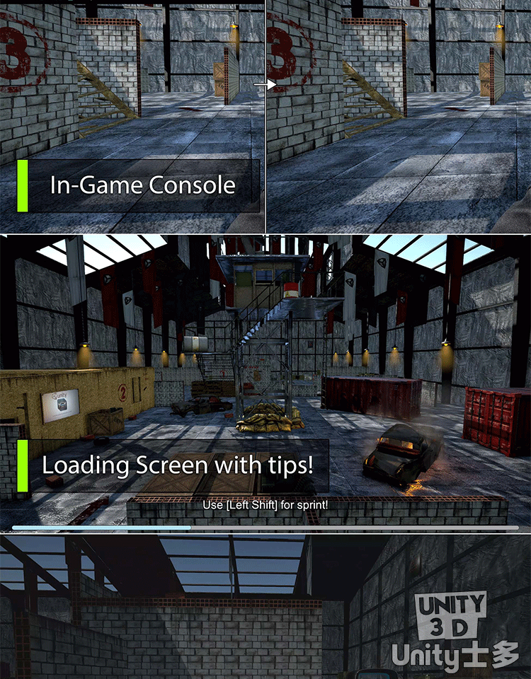Unity3D射击游戏项目模板源码U3D素材Aurora FPS Engine 2.5.1