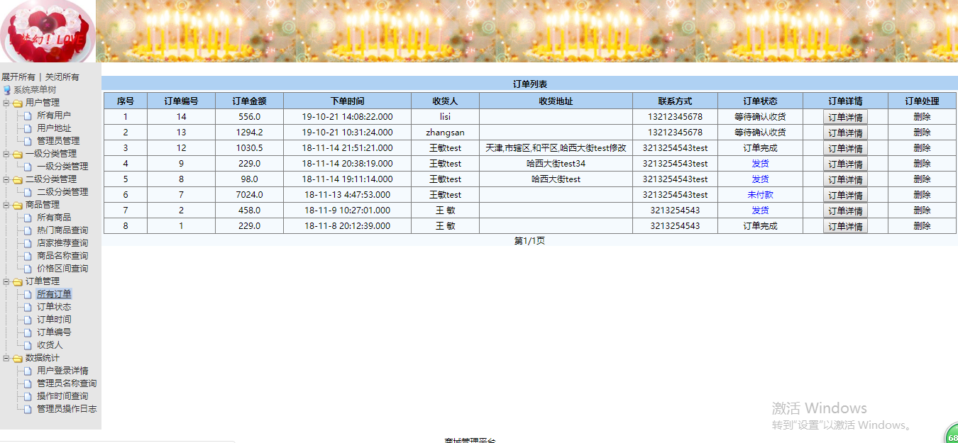 java甜心蛋糕店系统源代码 jsp蛋糕店管理系统项目设计源码带文档