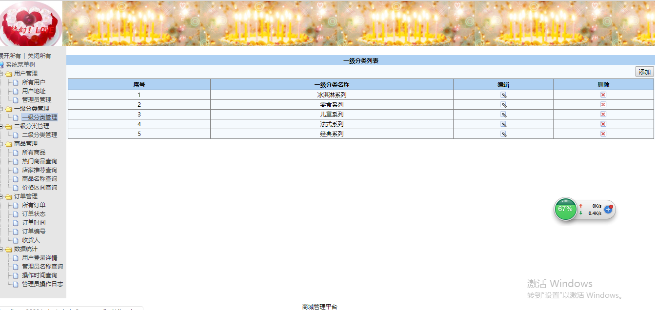java甜心蛋糕店系统源代码 jsp蛋糕店管理系统项目设计源码带文档