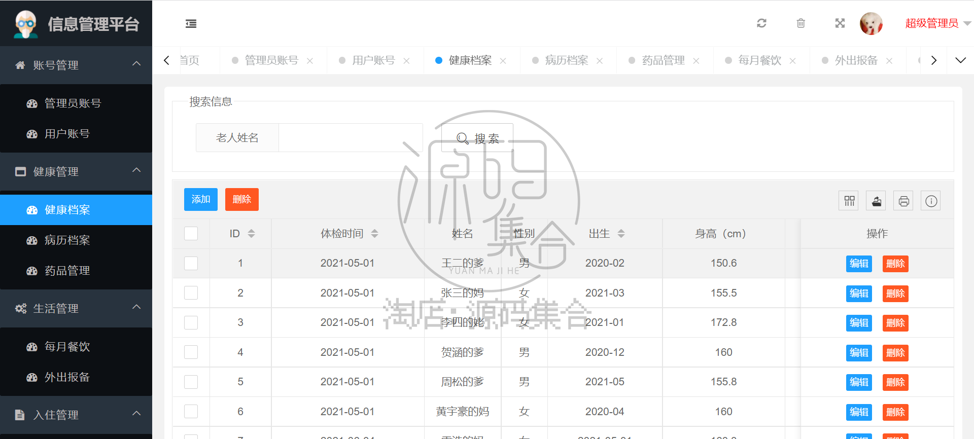 SpringBoot项目源码养老院信息管理系统Mybatis JavaWeb项目Java