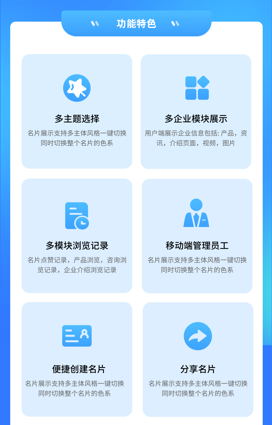 智能名片小程序源码微信电子名片访客雷达通知AI电子名片小程序
