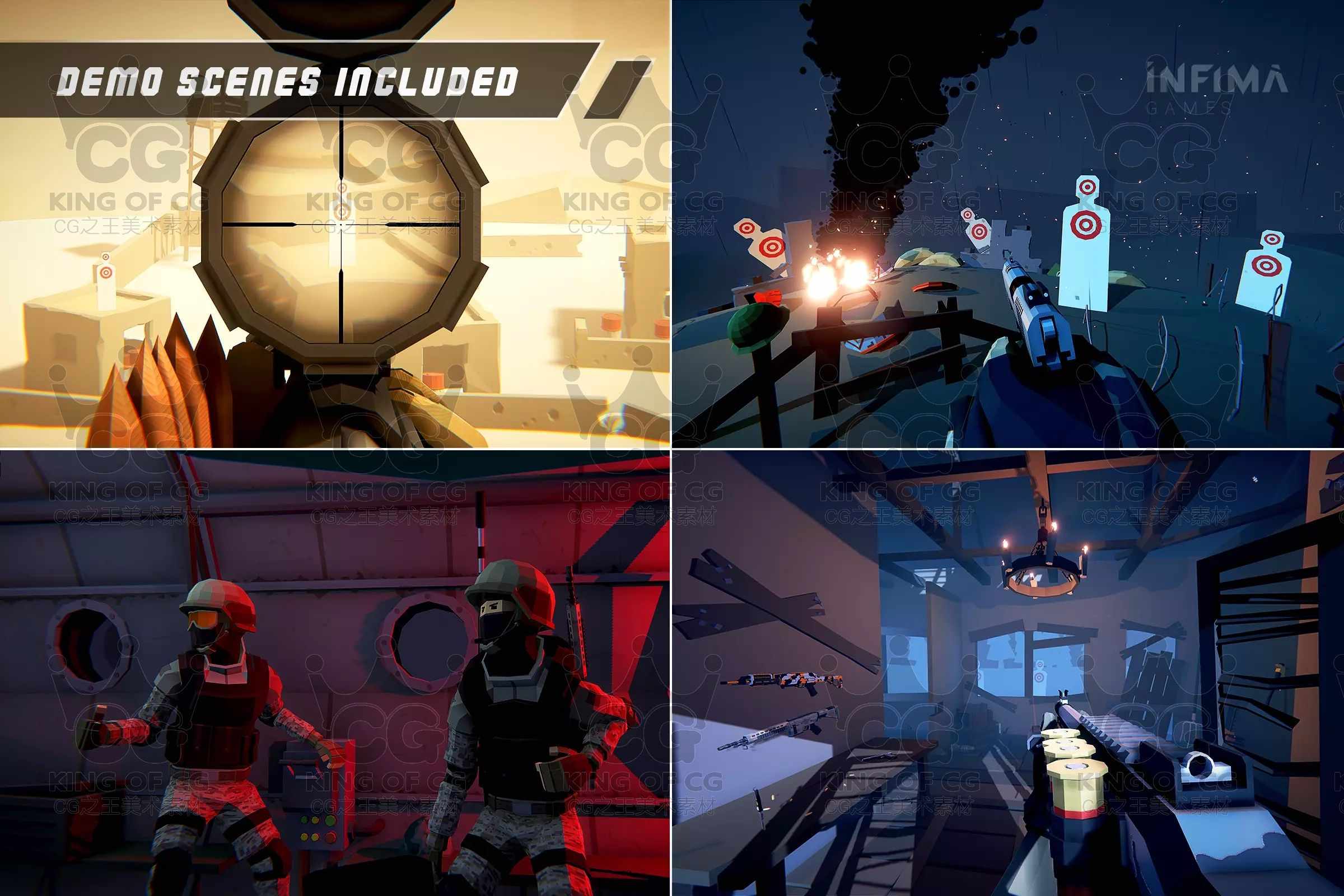 Unity3D卡通射击游戏项目源码Low Poly Shooter Pack V4.3 4.3.0