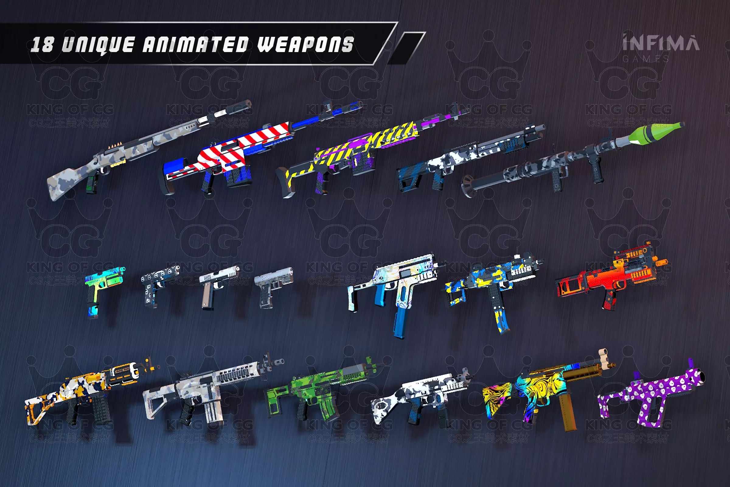 Unity3D卡通射击游戏项目源码Low Poly Shooter Pack V4.3 4.3.0