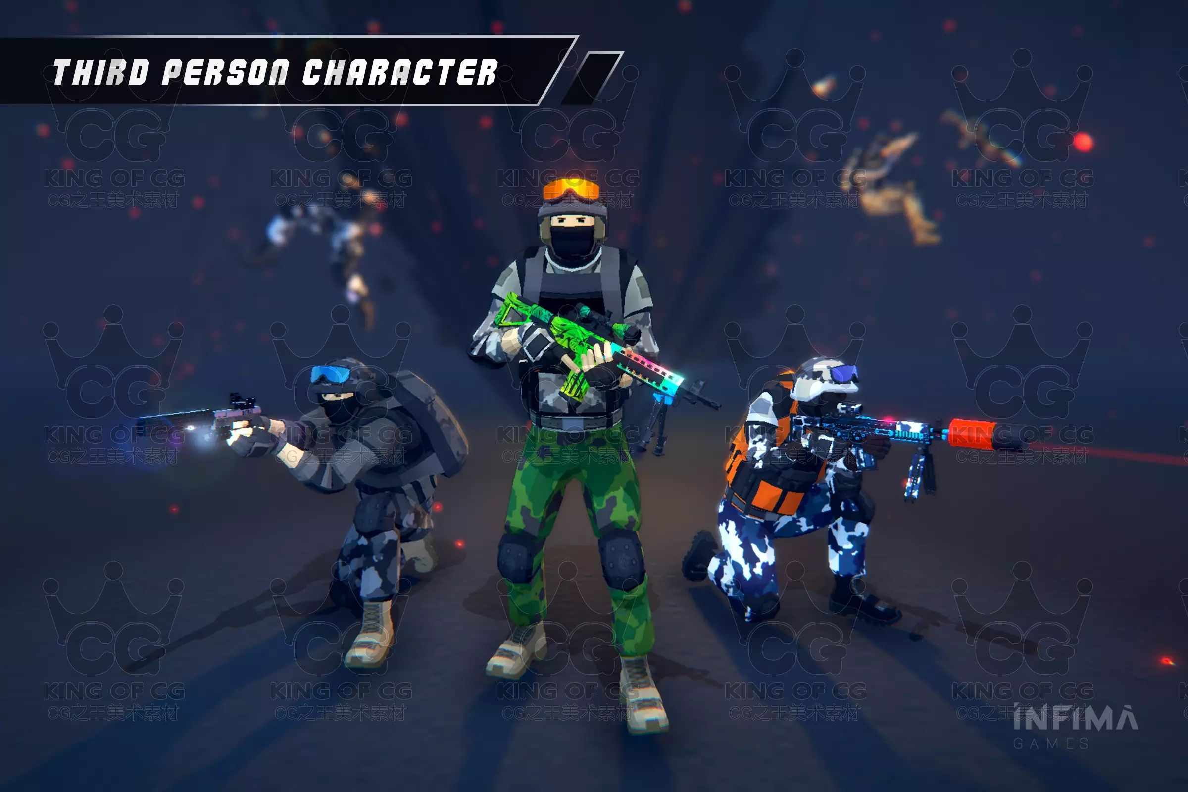Unity3D卡通射击游戏项目源码Low Poly Shooter Pack V4.3 4.3.0