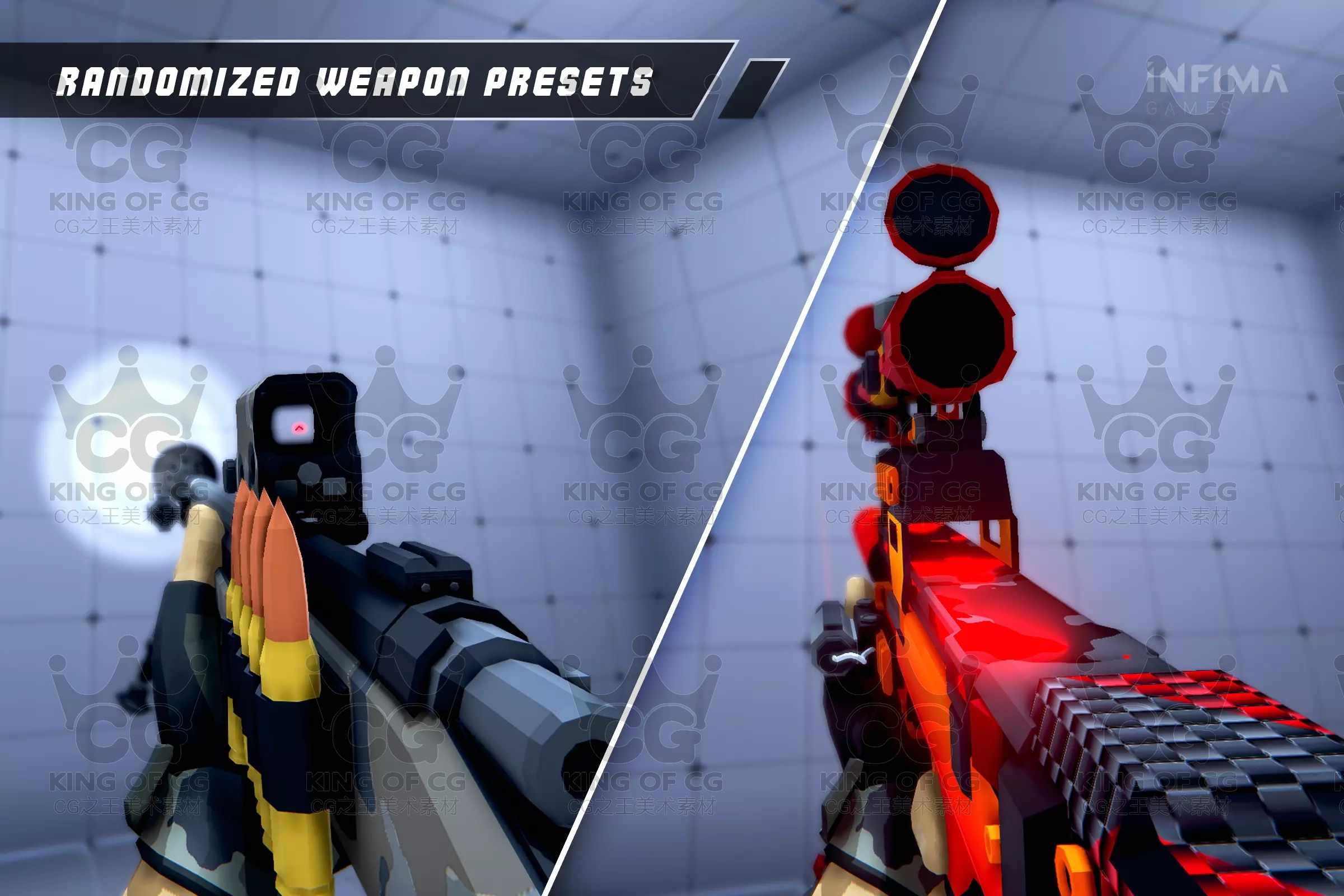 Unity3D卡通射击游戏项目源码Low Poly Shooter Pack V4.3 4.3.0