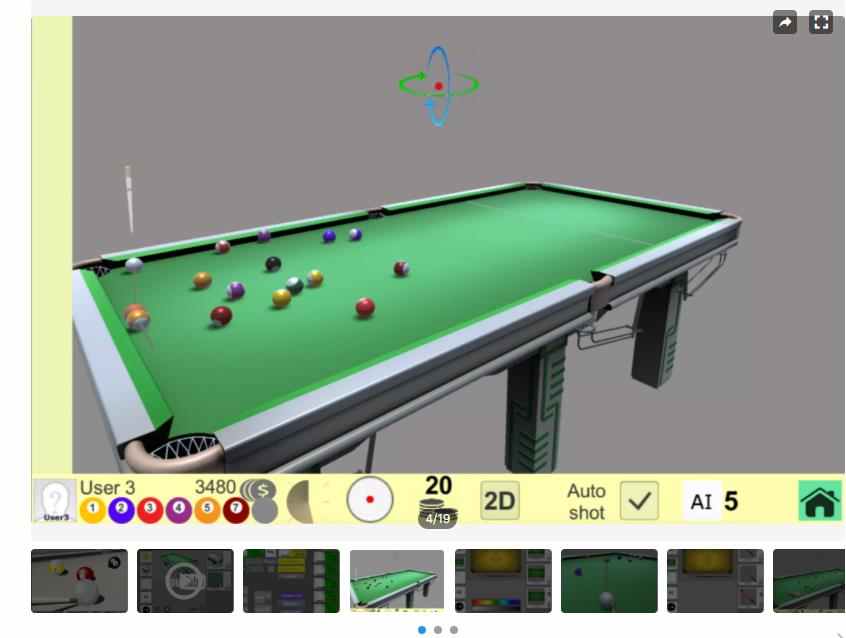 unity 8球台球 多人桌球游戏 完整工程源文件 U3D游戏源码 资源