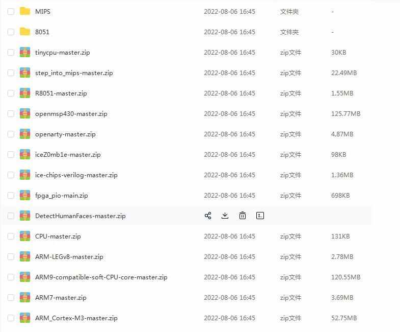 CPU Verilog 源码 8051 RISC-V MIPS MSP430 ARM7 ARM9  IC源码