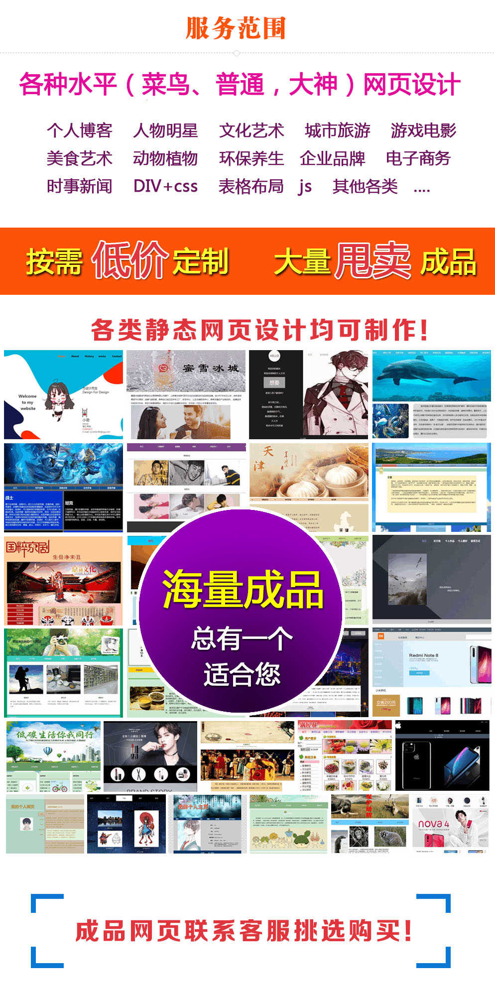 DW网页制作作业成品 静态网页设计模板素材网站前端切图psd转html